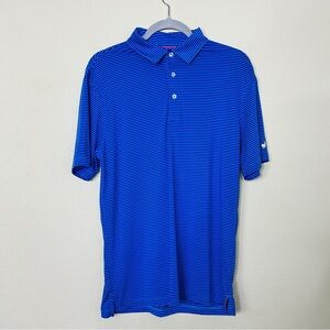 Michel Rouen Blue Striped Polo size medium